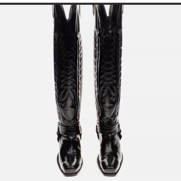☀️✨🧿🔥GOLDEN Goose Deluxe Limited Edition Tall Cowboy Boots Size 38🔥🔥🌞 - Picture 2 of 16
